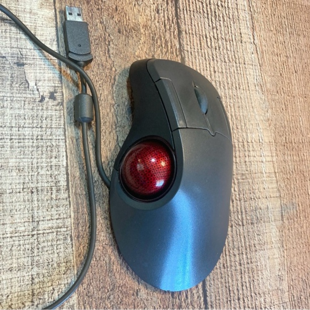 Microsoft Trackball Optical 1.0 PS2/USB Wired Mouse Red X05-87475 NOT TESTED - Picture 2 of 5